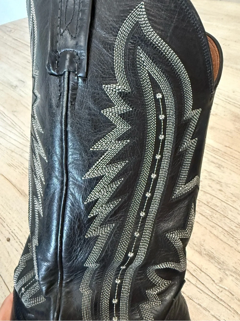 Lucchese Men’s Black Leather Western Cowboy Boots Size 9.5 E Wide